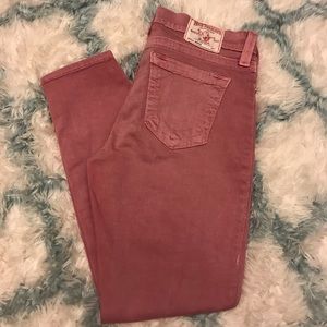 True religion pink (rose) jeans ankle skinny 30